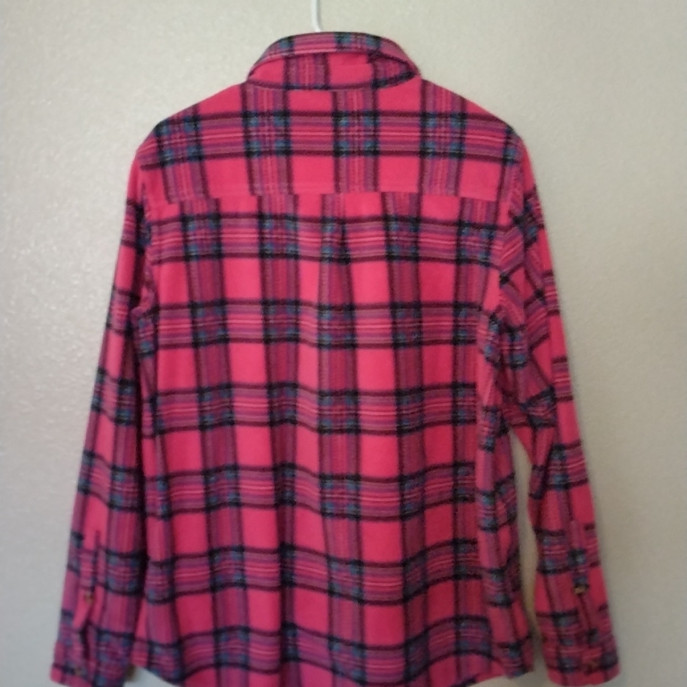 Time And Tru Pink Plaid Flannel Shirt - Picture 3 of 5